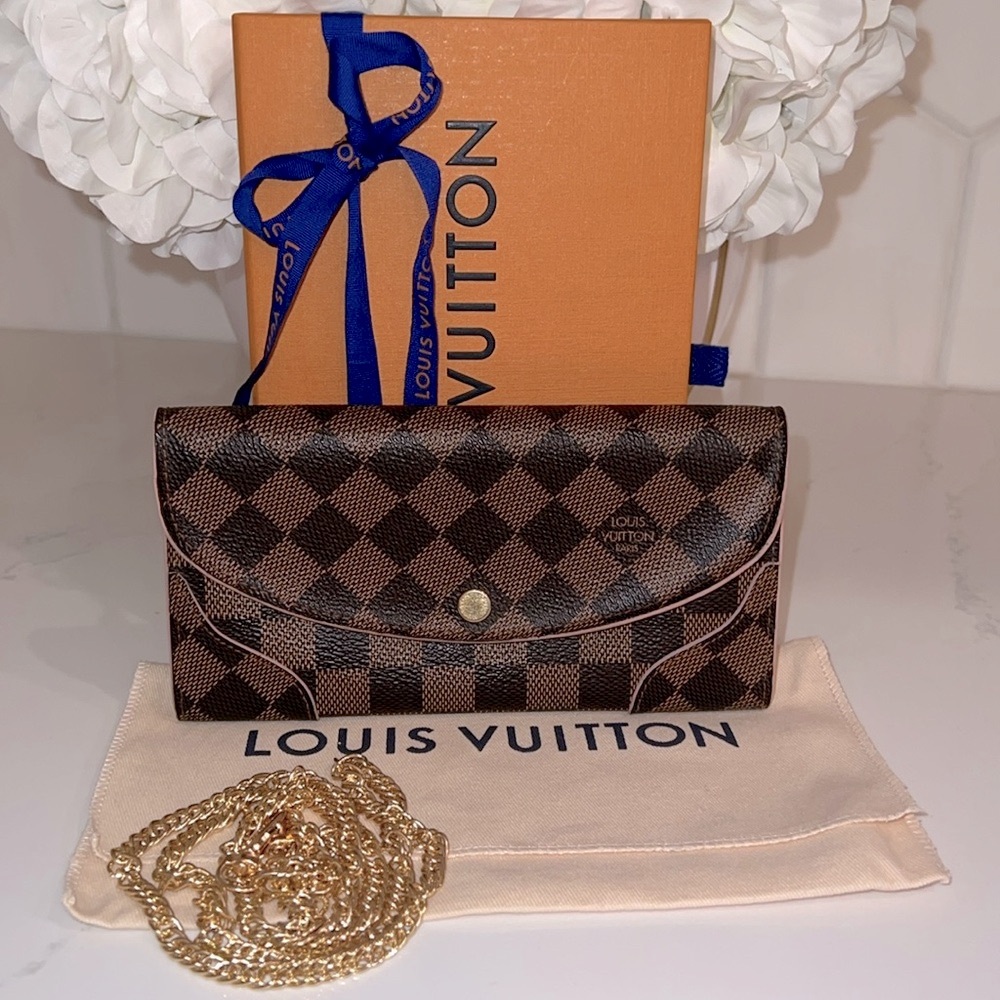 Rare 🦄 Louis Vuitton Damier Ebene Caissa Wallet Rose Ballerine Pink Discontinued
